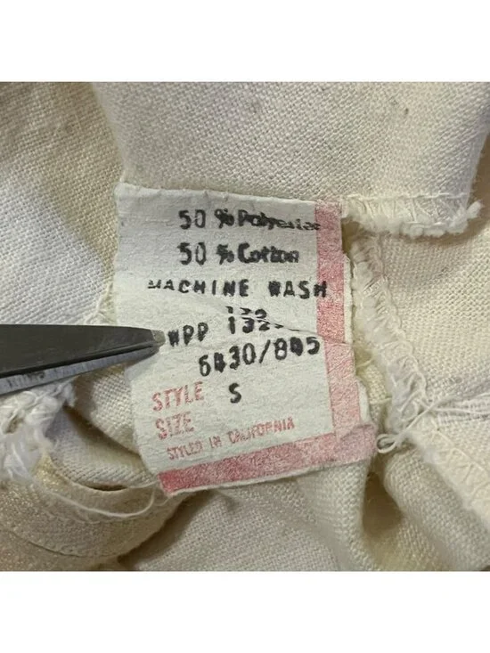 Vintage Prairie Maxi Dress Used Womens Small Cream Brown Boho - Picture 7 of 16